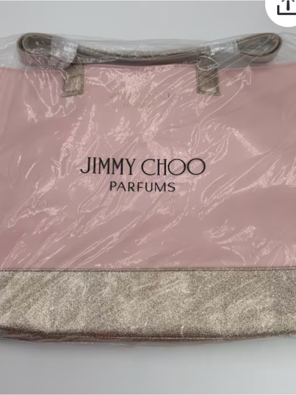 Jimmy Choo Parfums Pink Tote with Metallic Gold Trim